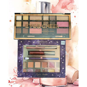 Two NEW Profusion Makeup Palettes, 18-Color & 15-Pc Item, Both w/ Brushes